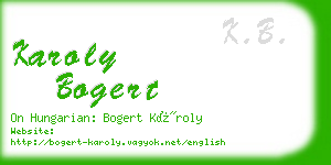 karoly bogert business card